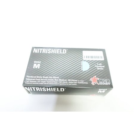 MCR SAFETY NitriShield, Nitrile Disposable Gloves, Nitrile, Powdered, M 6002M